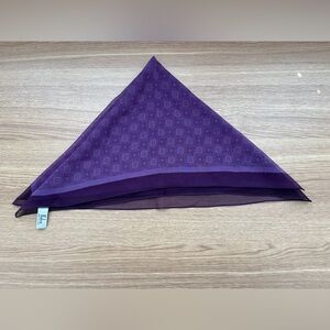 Italca Silk Pocket Square Purple Geometric Pattern Made in Italy Vintage